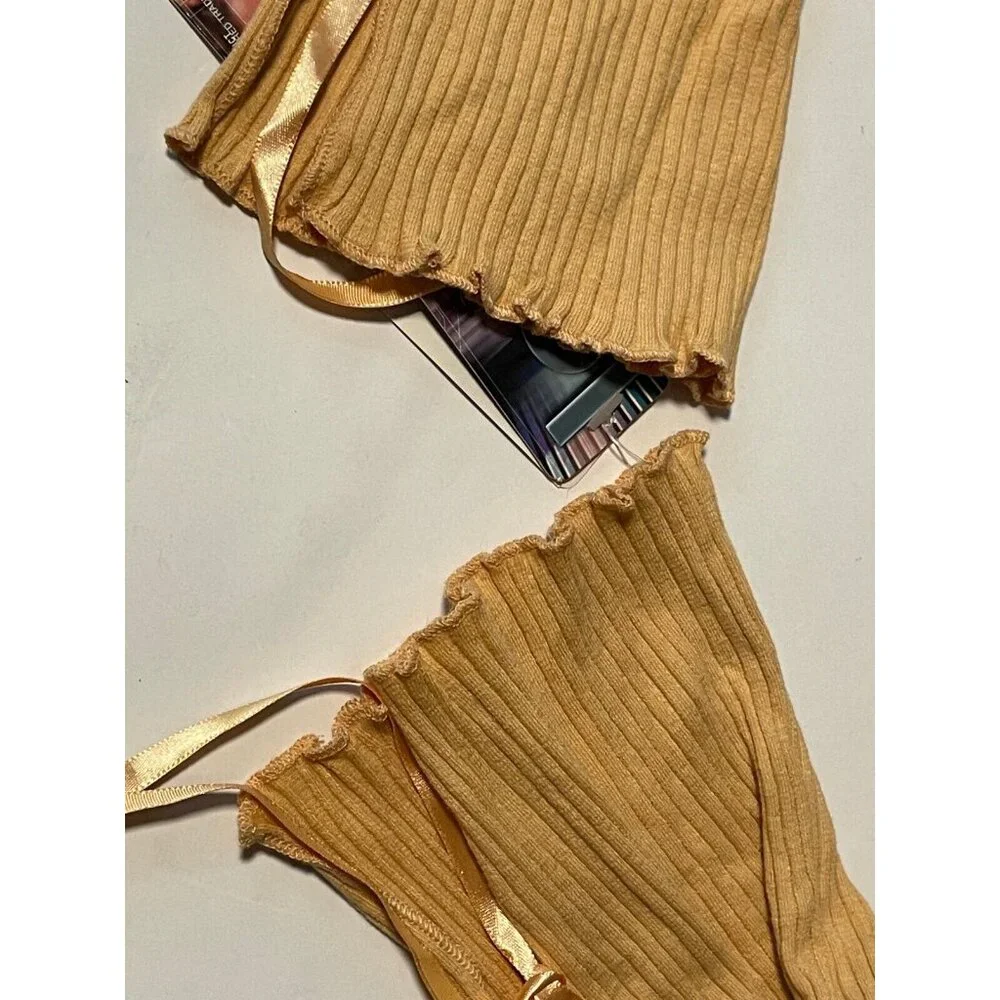 L.E.I. long sleeve shirt womens XL ribbon boat collar LEI L4F27000 tan new - Picture 5 of 11